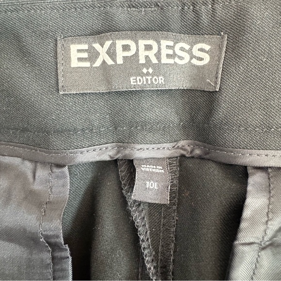 TALLS! Express Editor Black Mid-rise Trousers Pants Size 10L Office MSRP $88 - Picture 6 of 8